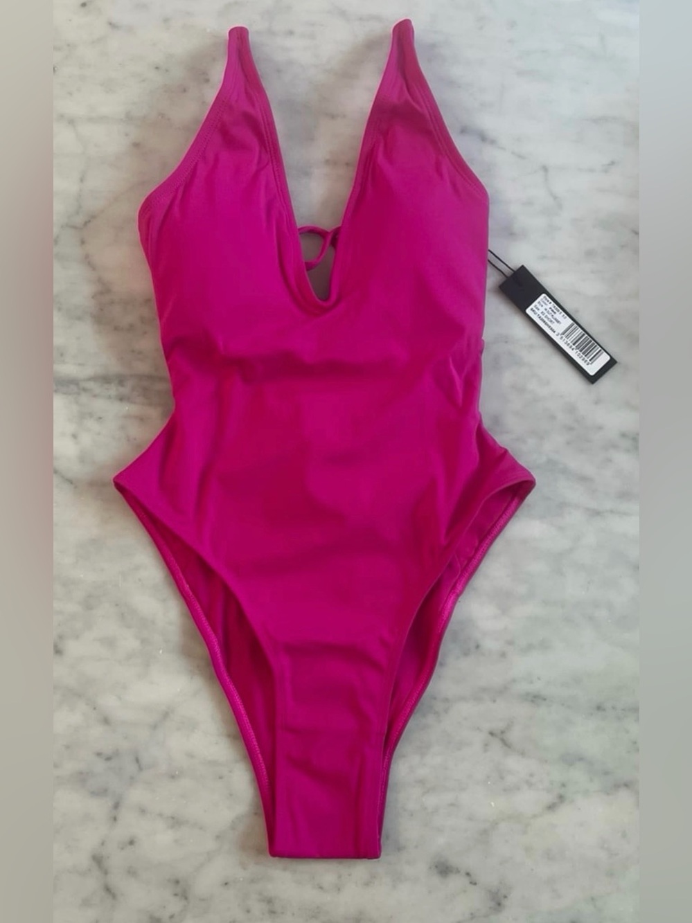 Fuchsia V-Neck One-Piece Swimsuit - Women's Swim XS Short